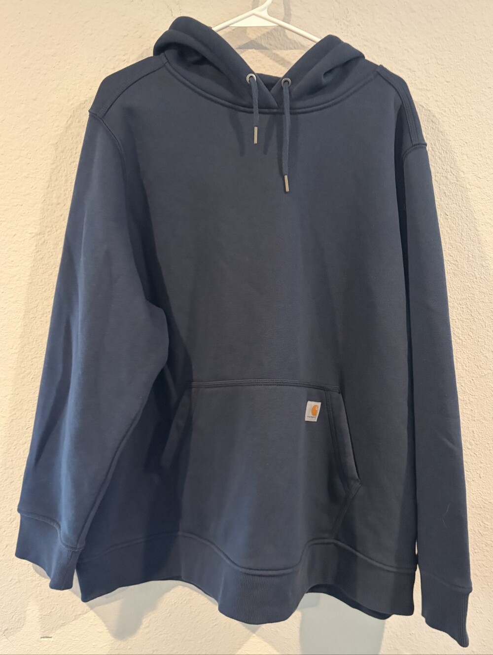 Carhartt Womens Classic Casual Navy Blue Relaxed Fit Midweight Hoodie Sweatshirt